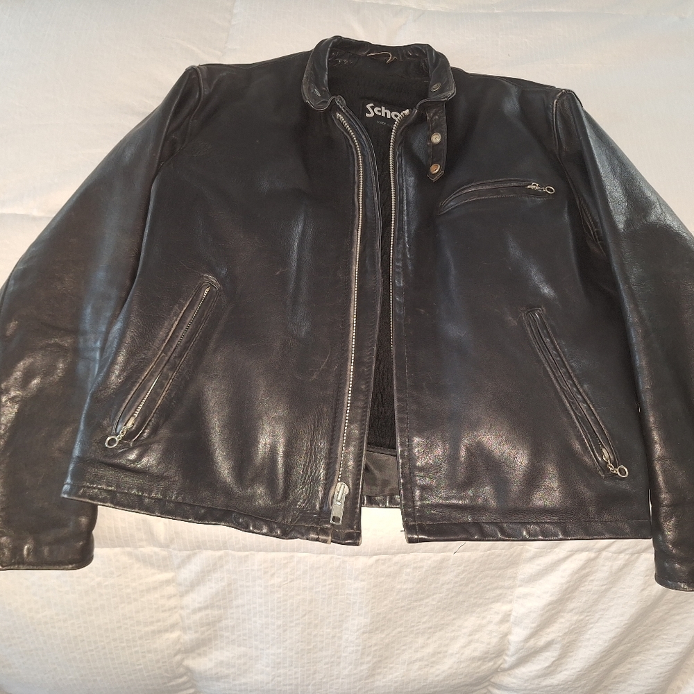 Schott leather jacket with liner